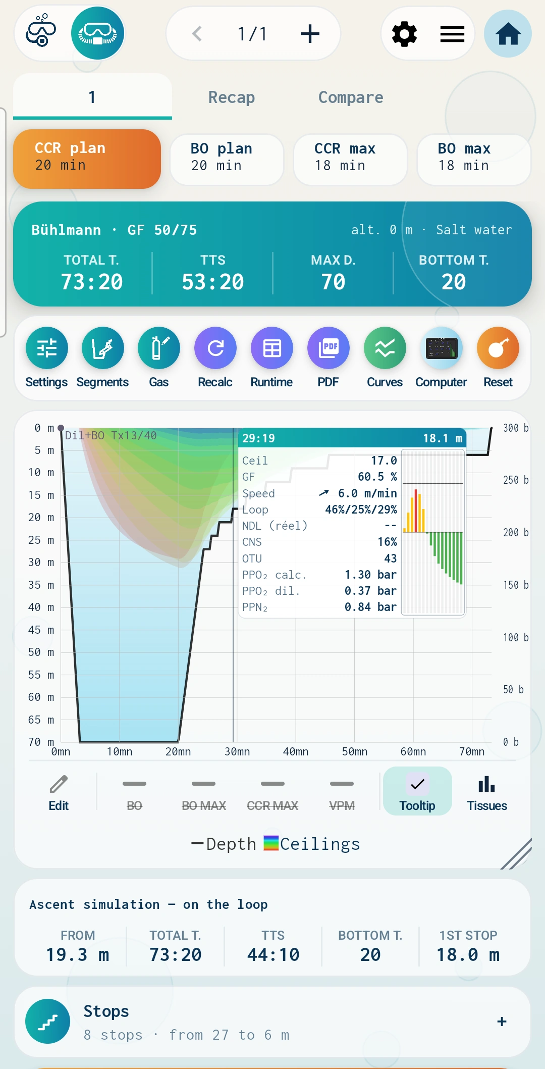 The planner screen